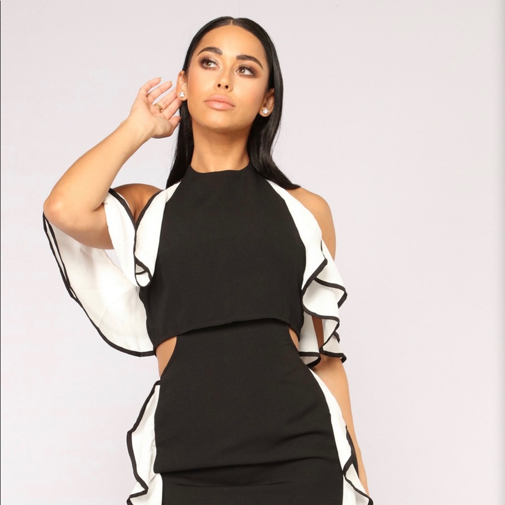 Fashion Nova black and white dress